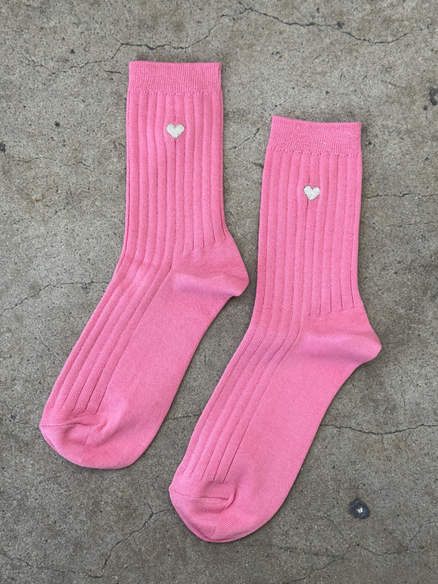 Embroidered Her Socks | Pink Water + Heart