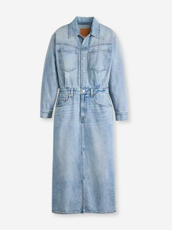 Western Denim Midi Dress