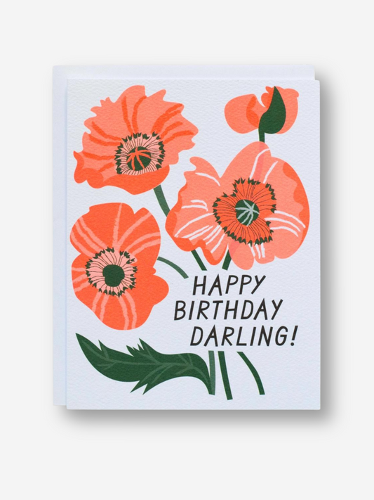 Happy Birthday Darling - Poppies Card