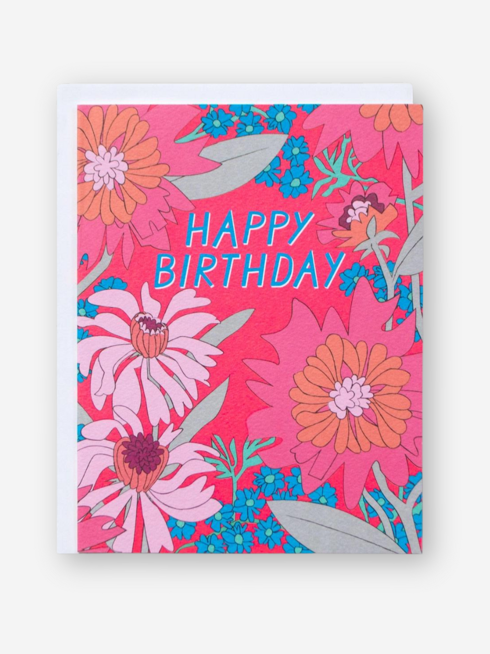 Vintage Flowers Birthday Card