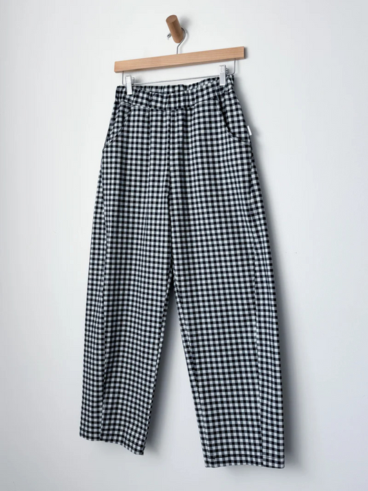 Gingham Arc Pants | Navy Gingham