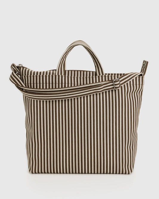 Horizontal Zip Duck Bag | Brown Stripe