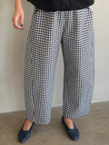 Gingham Arc Pants | Navy Gingham