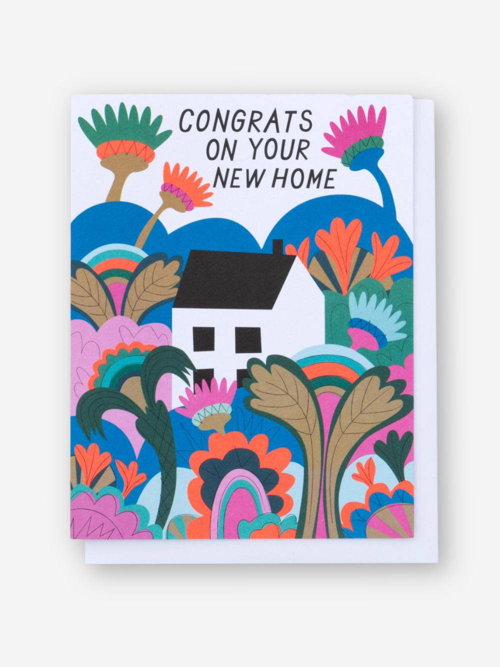 Psychedelic Garden Housewarming Card