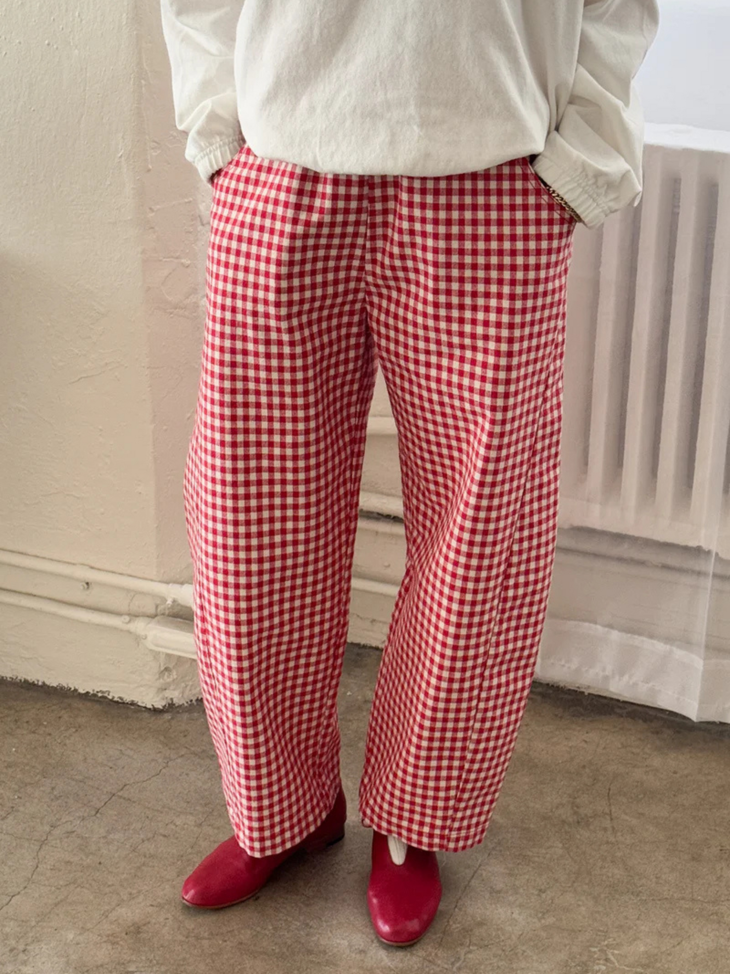 Gingham Arc Pants | Red Gingham