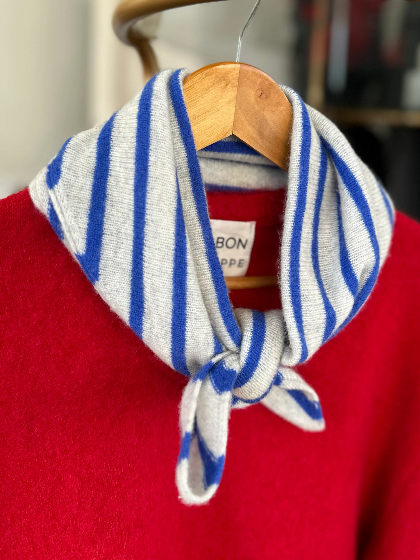 Cashmere Bandana | Blue Stripe