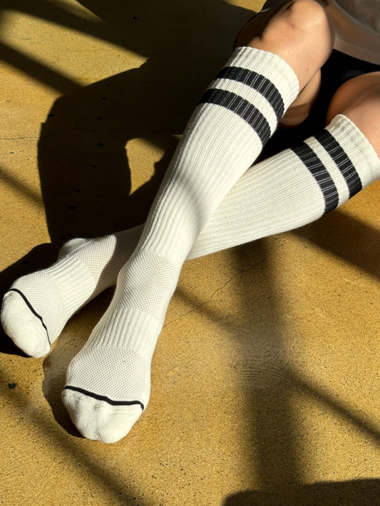 Knee High Boyfriend Socks | Cream