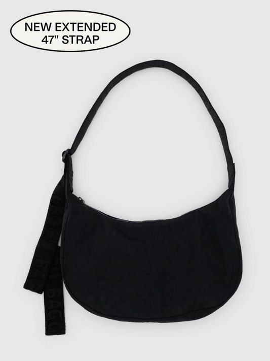 Medium Nylon Crescent Bag | Black