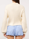 Joelle Cable Knit Zip Up Sweater