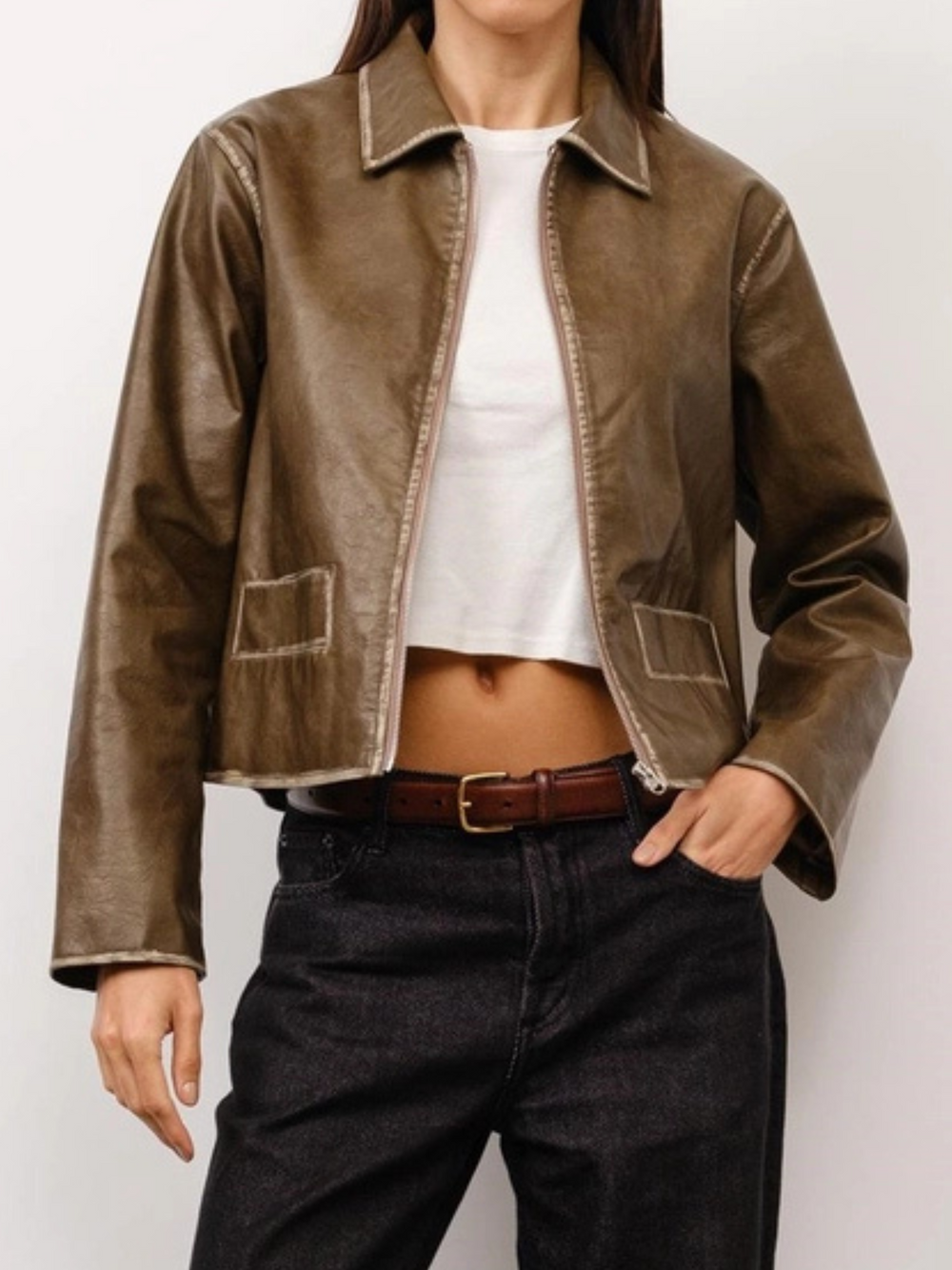 Kai Collared Leather Jacket