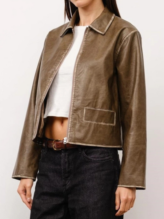 Kai Collared Leather Jacket