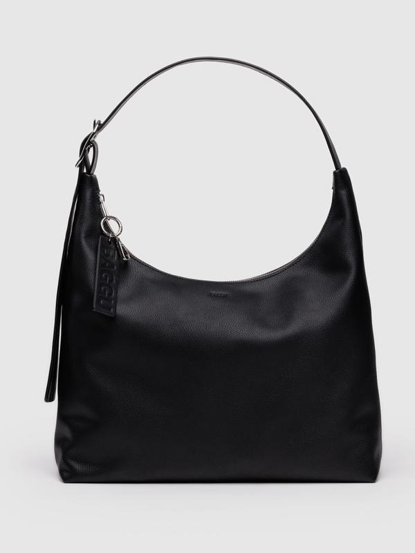 Recycled Leather Shoulder Bag | Black