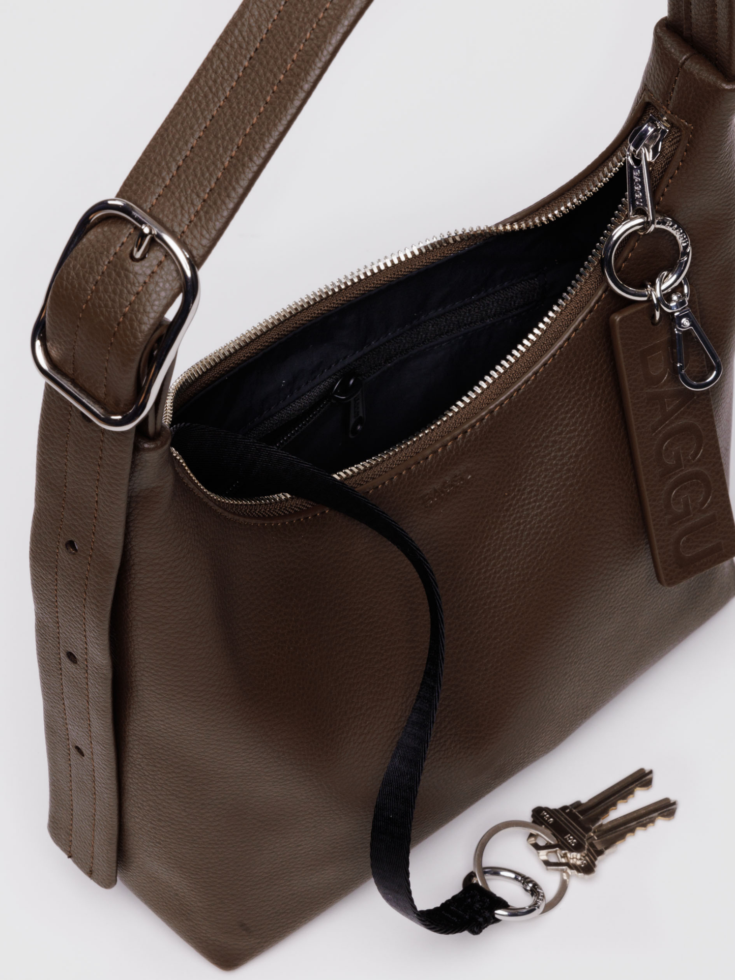 Mini Leather Shoulder Bag | Brown