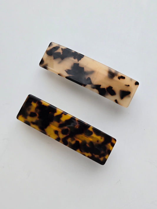 077 | tortoiseshell french barrette set of 2