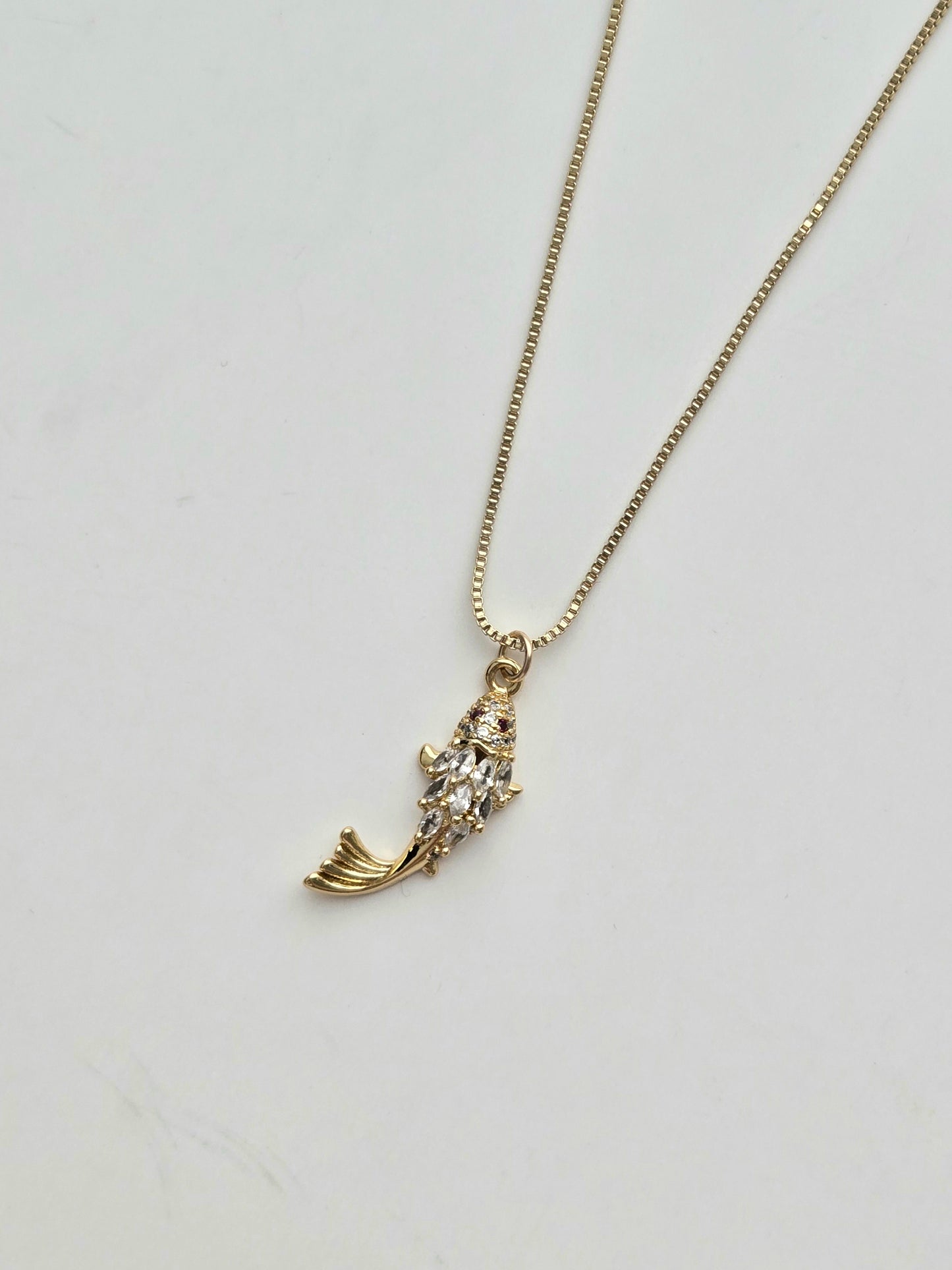 052 | crystal koi fish necklace