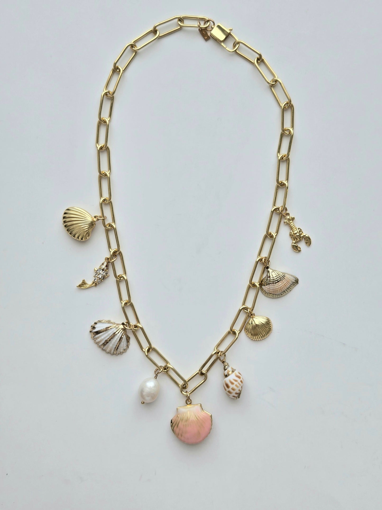 030 | gold 'sea life' charm necklace