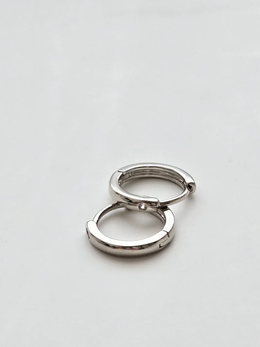 010 | silver crystal huggie hoops