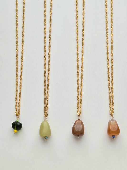 037 | various stone pendant necklaces