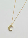 056 | dainty gold moon necklace