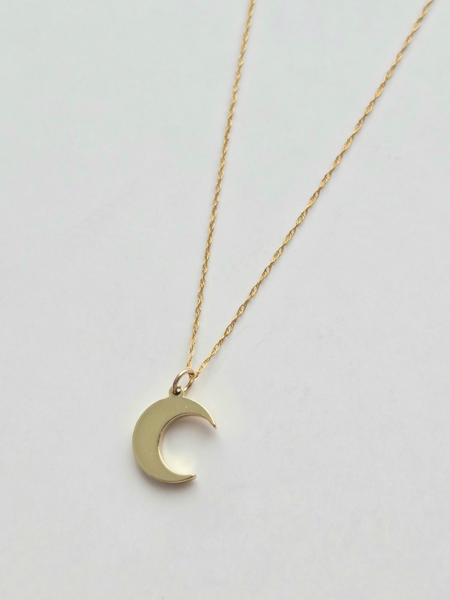 056 | dainty gold moon necklace