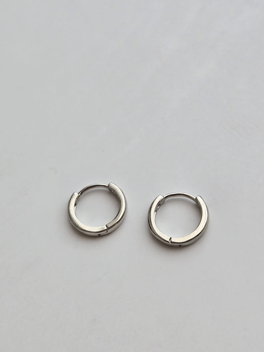 010 | silver crystal huggie hoops