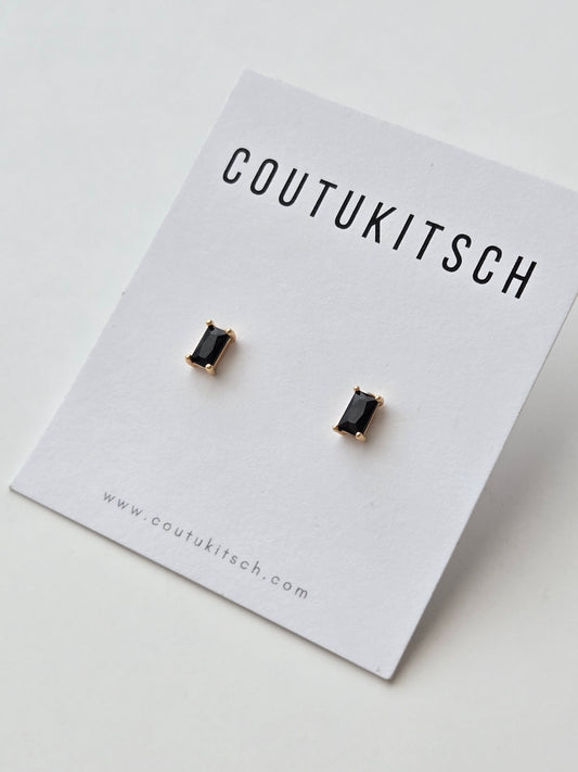 007 | black baguette studs