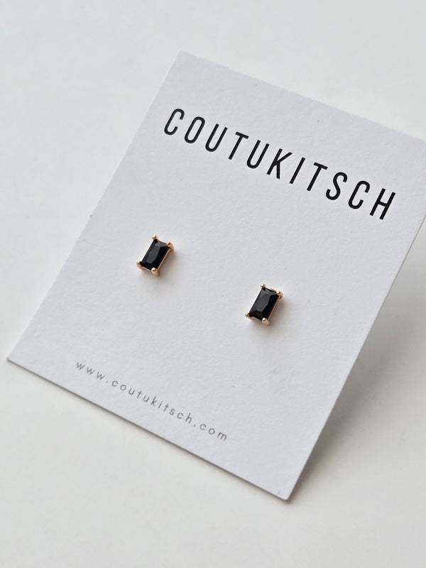 007 | black baguette studs