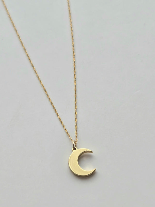 056 | dainty gold moon necklace