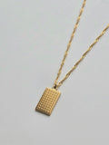 057 | rectangle houndstooth necklace (twist chain)