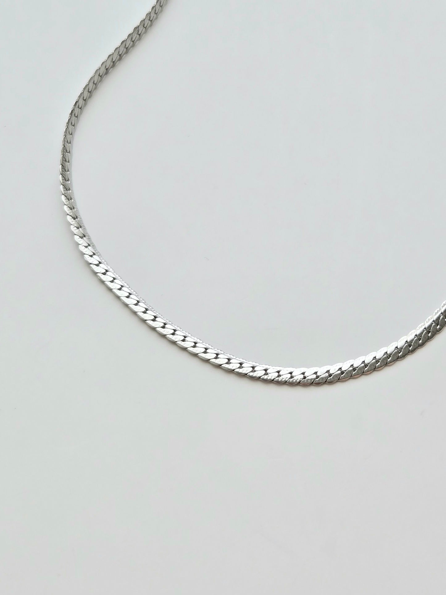 066 | silver flat braided chain