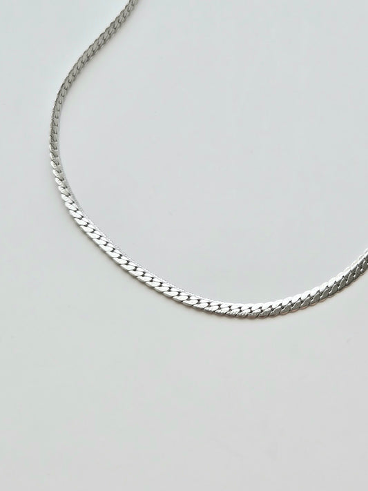 066 | silver flat braided chain