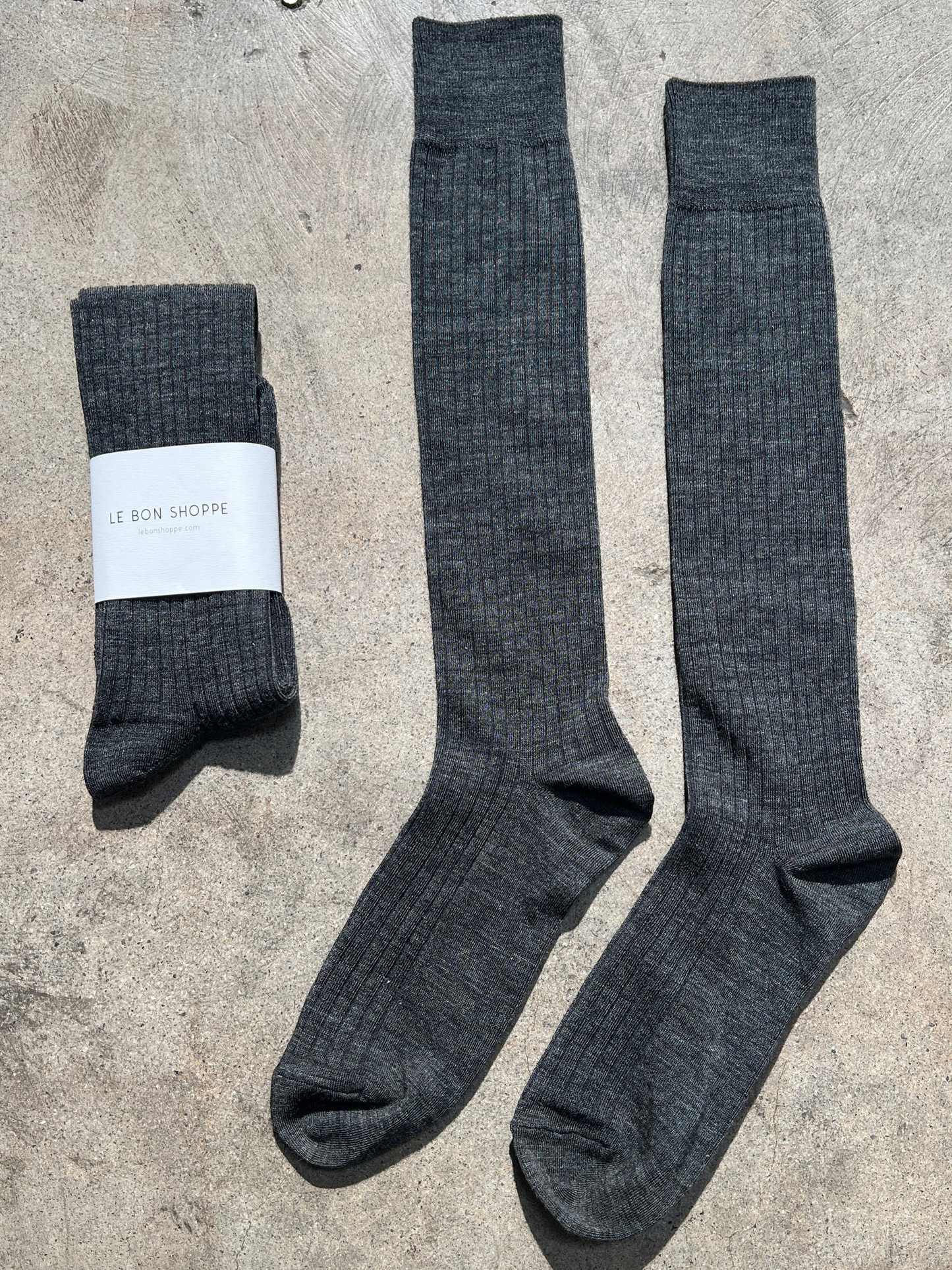 Schoolgirl Merino Socks | Charcoal Melange